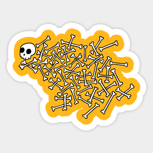 Comic style skull and bones Sticker